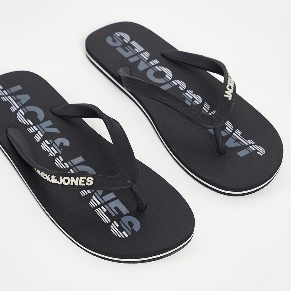 NEW Jack & Jones Black Flip Flops size 11/12